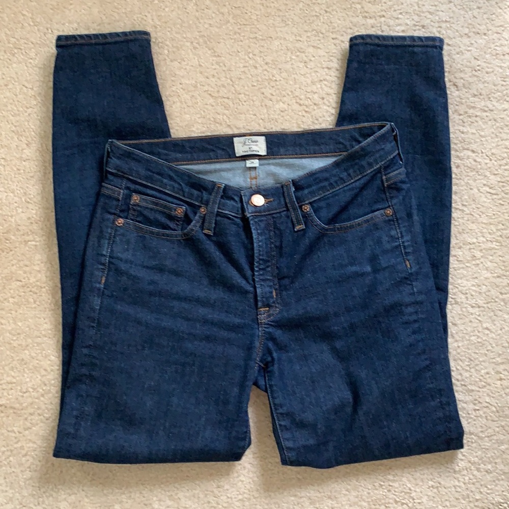J.Crew Womens 8”toothpick Jean: classic wash  (28)